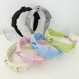 New Fashion Women Headband Fresh Color Spring Hairband Big Bowknot Turban Adult Hair Accessories