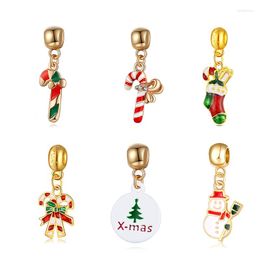 Keychains 30pcs/Lots Gold Colour 6 Style Decorative Christmas Candy/tree/snowman/sock Keychain/Pendant Charm Accessories