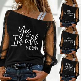 Women's T Shirts Women's Casual Funny Sentences Print Loose Sleeve Blouse Mesh Tunics For Women 3x Short