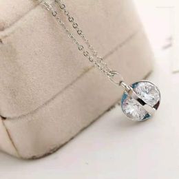 Pendant Necklaces Wholesale 10 Spherical Shiny Zircon Pumpkin-shaped Pendants Trendy Fashion Simple And Generous Ladies Jewelry Gifts
