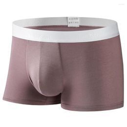 Underpants Youth Plus Size Mid Waist Men Boxer Briefs Modal Breathable Comfortable Elastic Solid Colour Boxers Mens Underwear