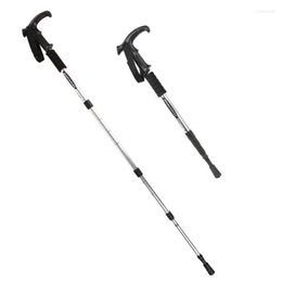 Trekking Poles Adjustable Ultralight 2Pcs Aluminium Alloy Walking Stick Trail Running Hiking Alpenstock Folding For Tourism