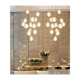 Pendant Lamps Long Stairwell Chandelier Living Room Hall Lighting K9 Crystal Drop Hanging Lamp High Ceiling Delivery Lights Indoor Dhhgc