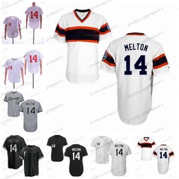 Mens 14 Bill Melton Baseball Jerseys Vintage 1972 Stitched Jersey Grey Blue Black Shirts