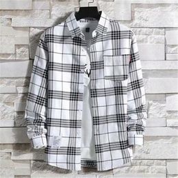 Men's Casual Shirts Teenagers clothes Young men shirts small size fashion plaid student tops 9-19 olds 230320