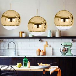 Pendant Lamps Bar Lighting Gold Glass Lamp Modern Kitchen Light El Lights Bedroom Study Office Ceiling Bulb Include