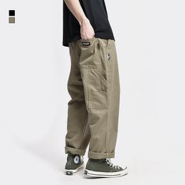 Men's Pants Safari Style Multi-pocket Cargo Trousers Men Loose Straight Casual Baggy Pants Mens Work Canvas Pants 230320