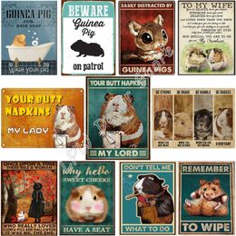 Vintage Guinea Pig Your Napkins Retro Tin Sign Bathroom Decoration for Bars Restaurants Cafes and Bars New Year Metal Sign 30X20cm W03