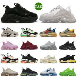 10 days delivered triple s casual shoes designer men women platform sneakers Black White Beige Dark Grey Orange Green Khaki Rust Pink Bred Silver mens trainers Joggin