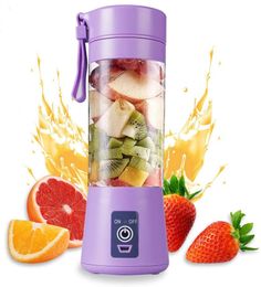 Fruit Vegetable Tools 380ML Mini Blender USB Juicer Cup Mixer 6blade Fresh Juice Extractor Squeezer 37V Battery Portable 230320