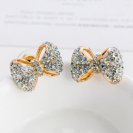 Stud Earrings ER-00439 Luxury Designer Jewellery Allergy-free Rhinestone Bowknot Women's Day Gift For Mom & Wife Cute Lady Earings