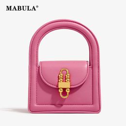 Evening Bags MABULA PU Leather Mini Purses Fashion Square Women Small Tote Handbags Elegant Female Crossbody Simple Design Shoulder 230320