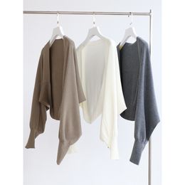 Womens Hoodies Sweatshirts wool knitted shawl in autumn and winter silhouette cardigan Irregular solid color classic bat sleeve 230317