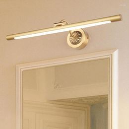 Wall Lamp L LED Gold Mirror Cabinet Light Simple Bathroom Moisture-proof Headlight Dressing Table Retro Strip