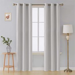 Sheer Curtains White Thermal Insulated Blackout for Living Room bedroom Grey Thick Window Curtain Treatment 230320