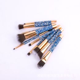 Beauty Items new design 10 pieces shiny foundation eyeshadow bling diamond sparkle glitter makeup brush for girls