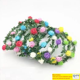 Bohemian Terylene Flower Headband Garland Crown Festival Wedding Bride Bridesmaid Wreath Floral Headdress