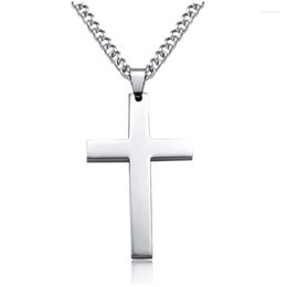 Pendant Necklaces Men Inverted Cross Necklace Stainless Steel Chain Link Jewellery AIC88