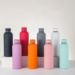 Water Bottles Vacuum Cup Frosting Fashion Thermos Cups 304 Stainless Steel Water Bottle 500ml Portable Car Water Cup Thermos Bottle Winter 230320