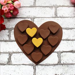 Silicone Cake Mould 10 Lattices Heart Shaped Chocolate Mould Baking DIY dh4422