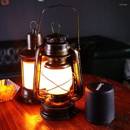 Table Lamps Portable Handheld Vintage Kerosene Camping Lantern Night Light Creative Bar Cafe Restuarant Pub Emergency Waterproof Decor