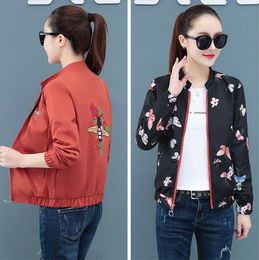 Fashion Bomber Jackets Double-Sided Jacket Oversize 4xl Women Spring Jacket Cropped Reversible Coats New Windproof Zip Up Outerwear