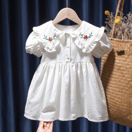 Girl's Dresses Girls Dresses Summer Embroidered Baby Clothes Girls Skirts Dress for Girls Cotton Casual Kids Clothes 230320