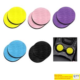 Solid Colour Design Absorbent ROUND Fabric Felt Neoprene Car Coasters Car Cup Mat for Drinks 5 Colours in stock