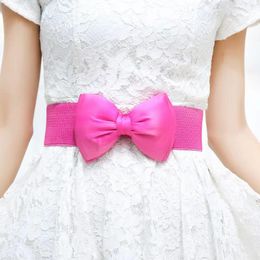 Belts Ladies Elastic Belt Dress Waist Girdle Big Bow Simple Decorative Pasek Damski Cintura Donna Clothing Decoration