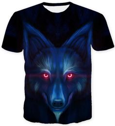 Men's T-shirts Summer Fashion Digital Print Dark Fox Short Sleeve T-shirt Men