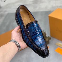 Men 'S Leather Shoe Loafers Dress Shoes Men Dresses Shoess Crocodile Pattern Luxury Fashion Formal Wedding Gentleman Male Designer mkjkkk rh6000002