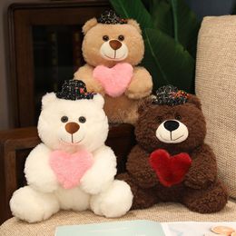 Kawaii Teddy Bear With Heart Plush Doll Cute Anime Plush Valentine's Day Birthday Gift Children's Holiday Surprise Gift For Kids