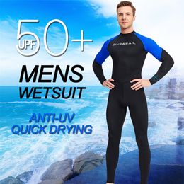 Wetsuits Drysuits Men Long Sleeve Quick Dry Swimming Suit Adult Nylon Uv Protection Snorkeling Surfing Wetsuit Water Sports Onepiece Diving Suit 230320