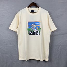 Kith-T-Shirt für Herren, Designer-T-Shirts, T-Shirt, Workout-Shirts für Männer, übergroße T-Shirts, T-Shirt, 100 % Baumwolle, Kith-T-Shirts, Vintage-Kurzarm, US-Größe