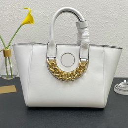 Large Capacity Tote Bag Women Shoulder Bags Handbag Fashion Genuine Leather Hardware Avatar Gold Metal Chain Removable Two Strap Top Quality Lady Bag