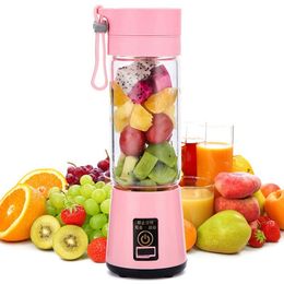 Fruit Vegetable Tools 380ml 246 Blades Portable Electric Juicer Home USB Rechargeable Smoothie Maker Blenders Machine Sports Bottle JuicingCup 230320