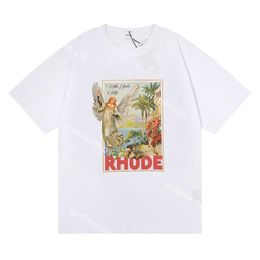 Mens T-shirts Rhude Designer Rhude Angel with Gods Help Oversized Shirts Luxury Brand Fashion Shirt for Men Casual Mens Short Sleeve Tees Cotton T3102