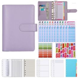 Grid Journal Loose Leaf Loose-Leaf Cash Budget Handbook With Ring Binder Colored Pen Stencils For Diary