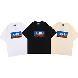 Мужские дизайнерские футболки Kith T Shirt Oversized с коротким рукавом Hip Hop Street Свободные дышащие удобные повседневные футболки Топы из 100% хлопка Размер США