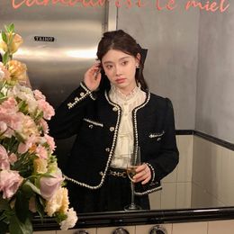 Women's Jackets Vintage Women's Jacket Korean Fashion Black Chic Office Ladies Casual Elegant Long Sleeve Single Breasted Coat Female Blazer 230317