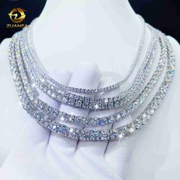 Necklaces Factory Price Full Size Moissanite Tennis Bracelet Necklace Pass Diamond Tester Tennis Chain 925 Sterling Silver