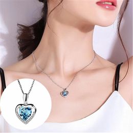 Chains Jewellery Love Necklace Smart Valentine's Copper Couple Chunky Crystal Necklaces For Women Pearl Initial