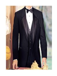 Men's Suits & Blazers Black Groom Tuxedos For Wedding Smoking Man Suit 3 Piece Mens 2023 Set Jacket Pants Vest Male Costumes