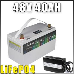 48V 20AH 30AH 40AH LiFePO4 Battery 1000W 2000W 3000W IP68 Waterproof Ebike Golf Car RV caravan Boat motor Forklift Solar Panel