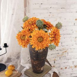 Decorative Flowers Good Artificial Flower Faux Silk False No Odor Realistic Looking Sunflower Wedding Decor