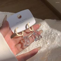 Hoop Earrings Temperament Transparent Acrylic Geometric Drop For Women Girl's Trendy Irregular Resin Pendant Earring Jewellery Gifts