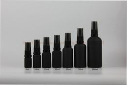 Storage Bottles 5ml/10ml/15ml/20ml/30ml/50ml Painted Black Frosted Glass Bottle With Shiny Sprayer Or Pump Cosmetic Container & Jars