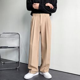 Men's Pants Solid Color Formal Suit Pants Men Korean Fashion Loose Casual Pants Men Harajuku Streetwear Wide-leg Straight-leg Pants Men 230320