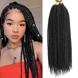 Knotless Box Split Twist Crochet Braid Hair Ombre Color 24Inch Heat Resistant Fiber Synthetic Hair Extension