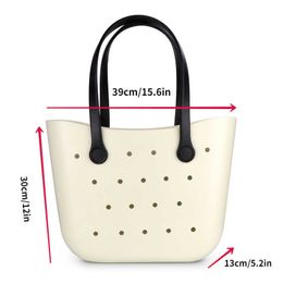HOT Polychromatic Beach Bags Eva Designer Bag Solid Color Waterproof Beach Bag Ladies Tote Bag Portable Outdoor Sports Fashion Shopping Bags 230320